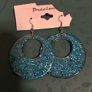 NWT Sparkling Blue Glitter Earrings